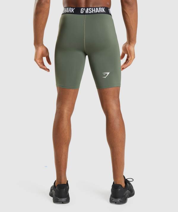 Panske Šortky Gymshark Element Baselayer Olivovo Zelená | EQ6984210